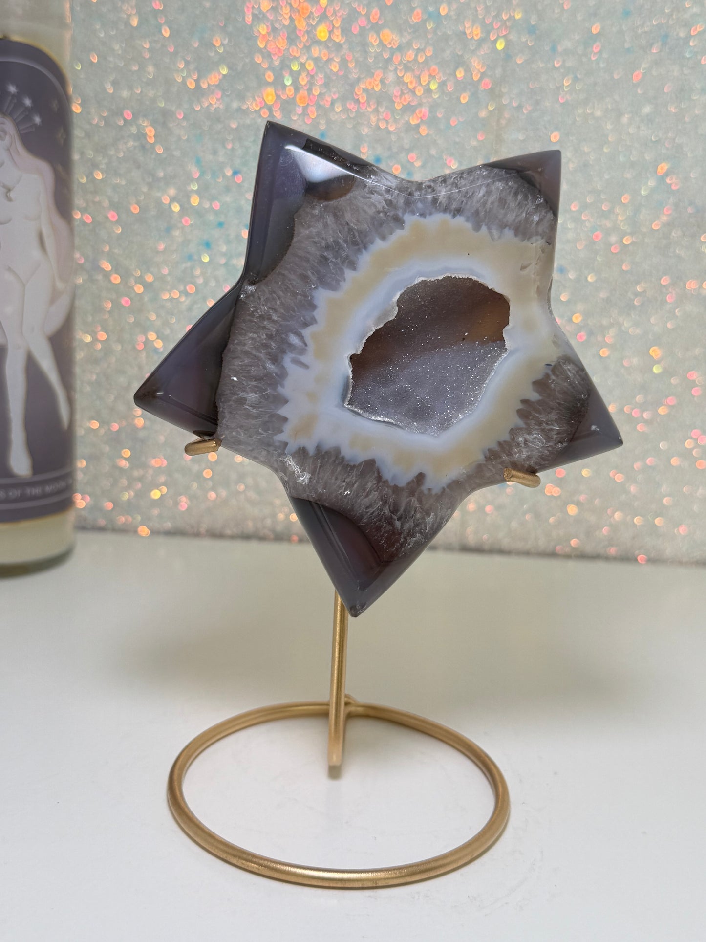 Brazilian Agate Star On Stand