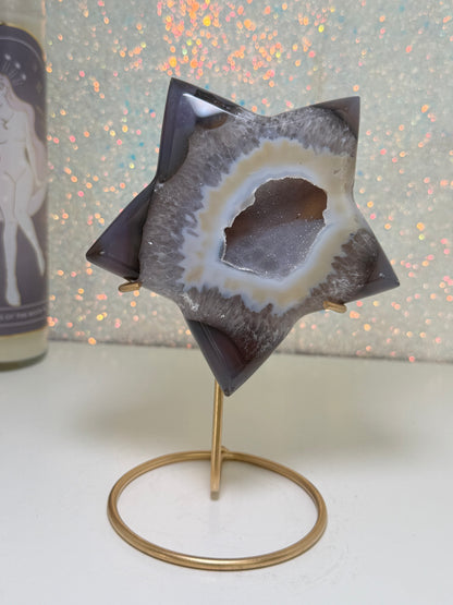 Brazilian Agate Star On Stand