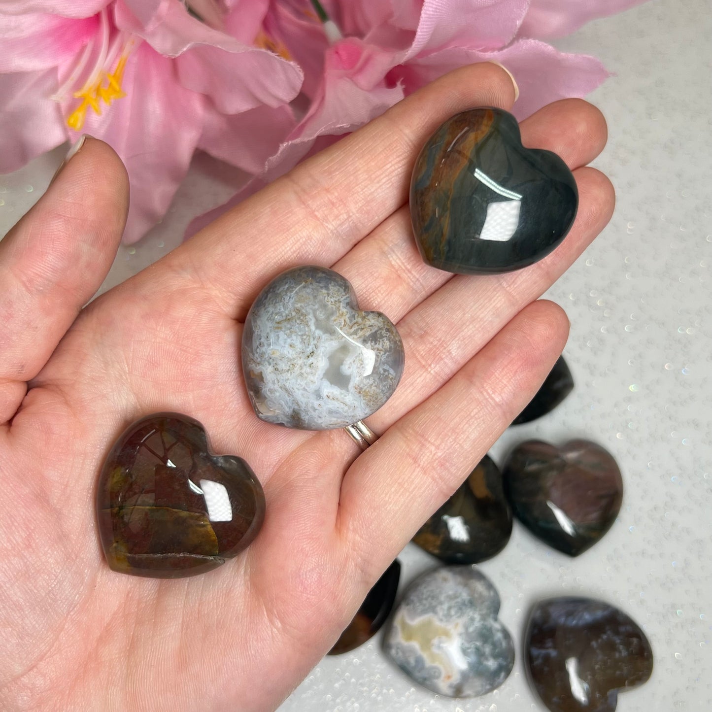 3cm Ocean Jasper Heart