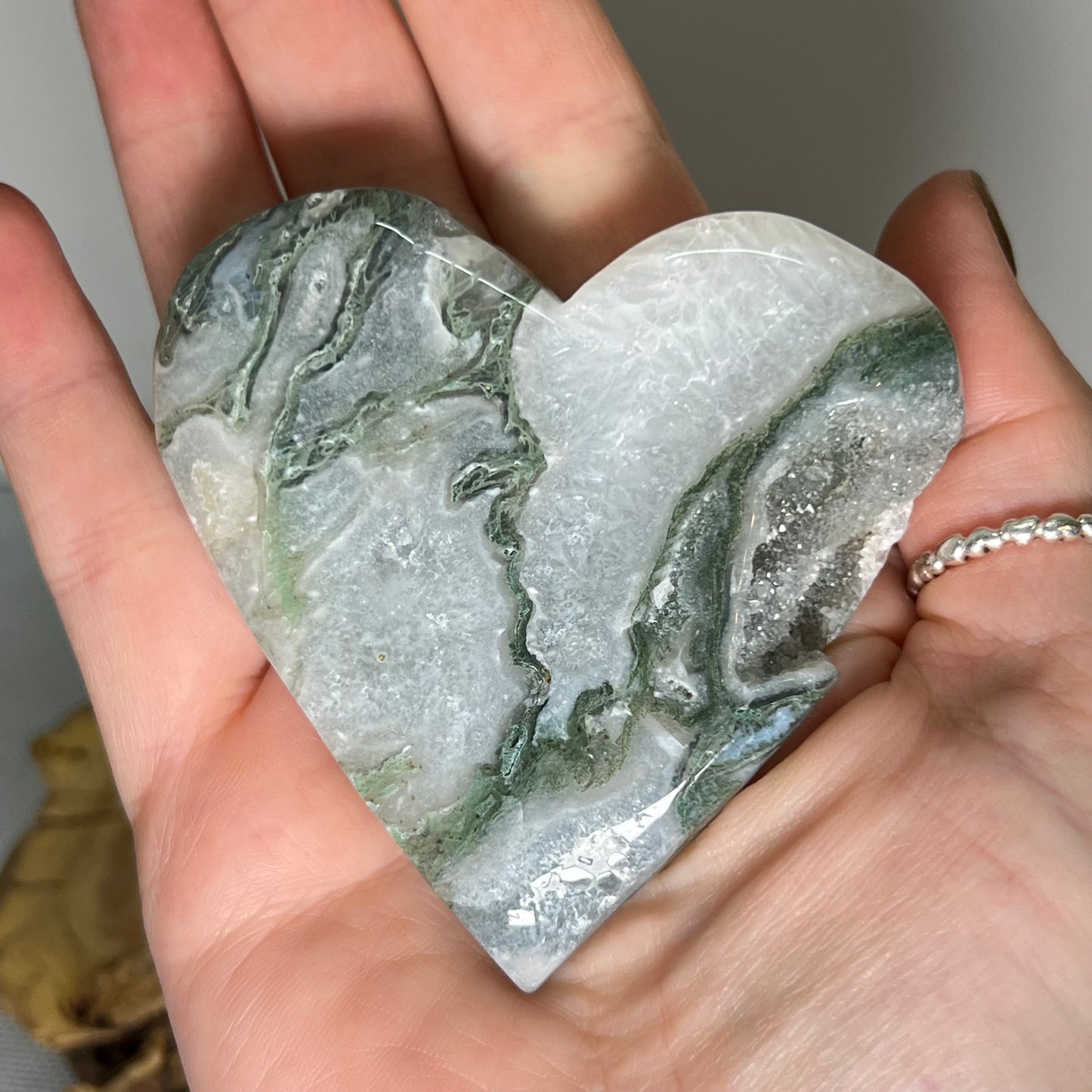 Moss Agate Heart