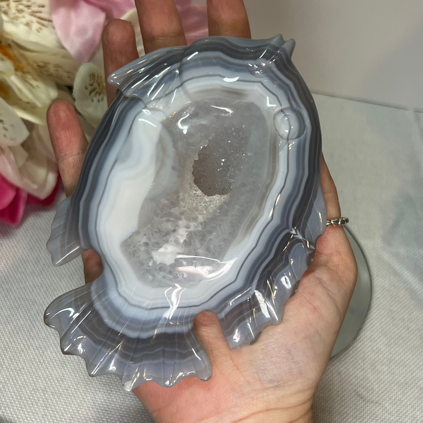 Large Druzy Agate Fish