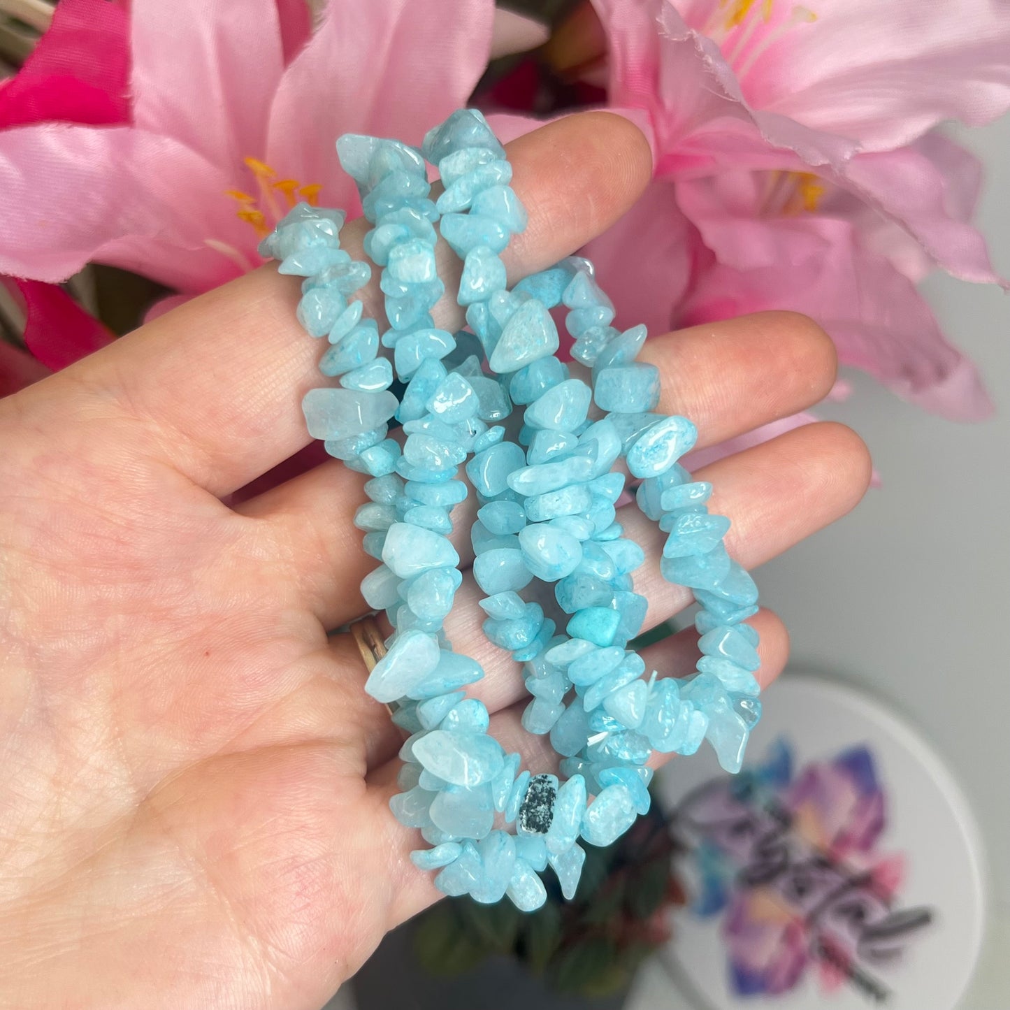 Sky Blue Quartz Chip Bracelets