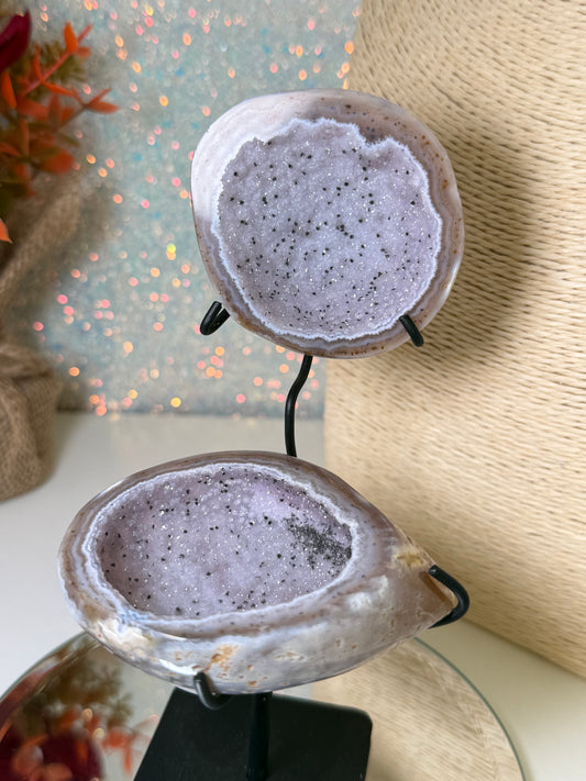 Brazilian Druzy Agate Geode Display Jewellery Box