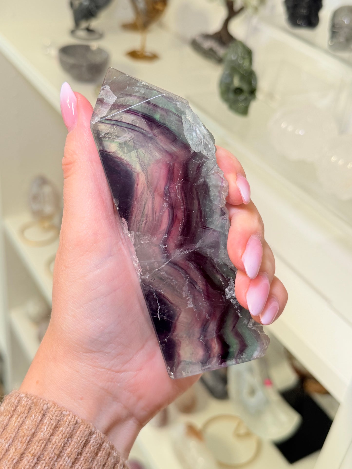 Fluorite Tower With Raw Edge