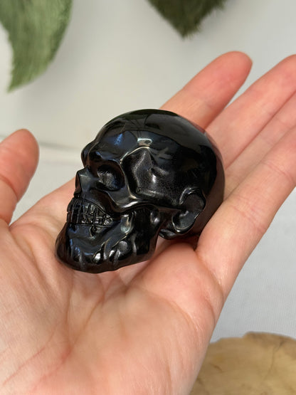 Black Obsidian Bearded Skull