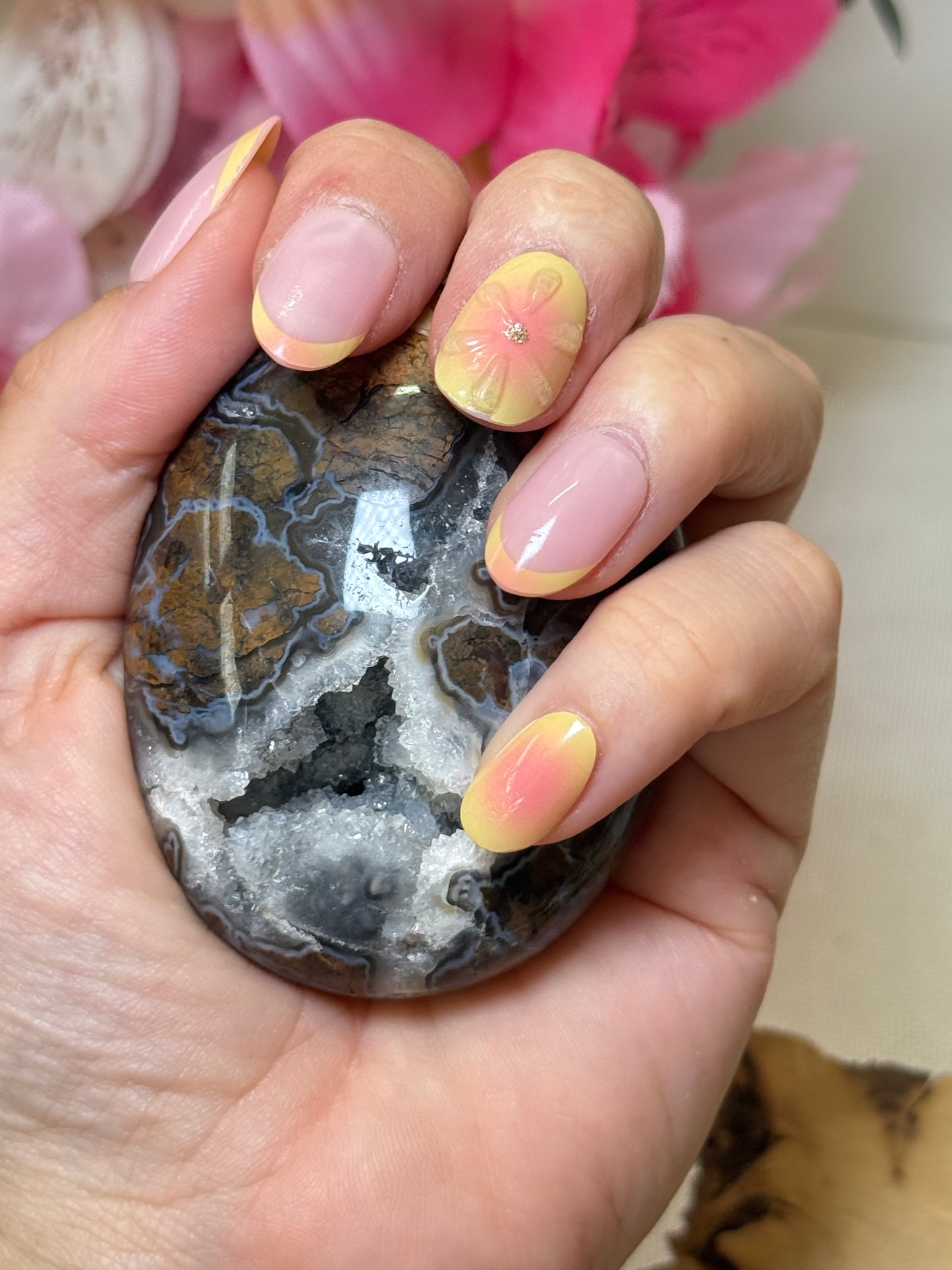 Brecciated Jasper Druzy Palm Stone