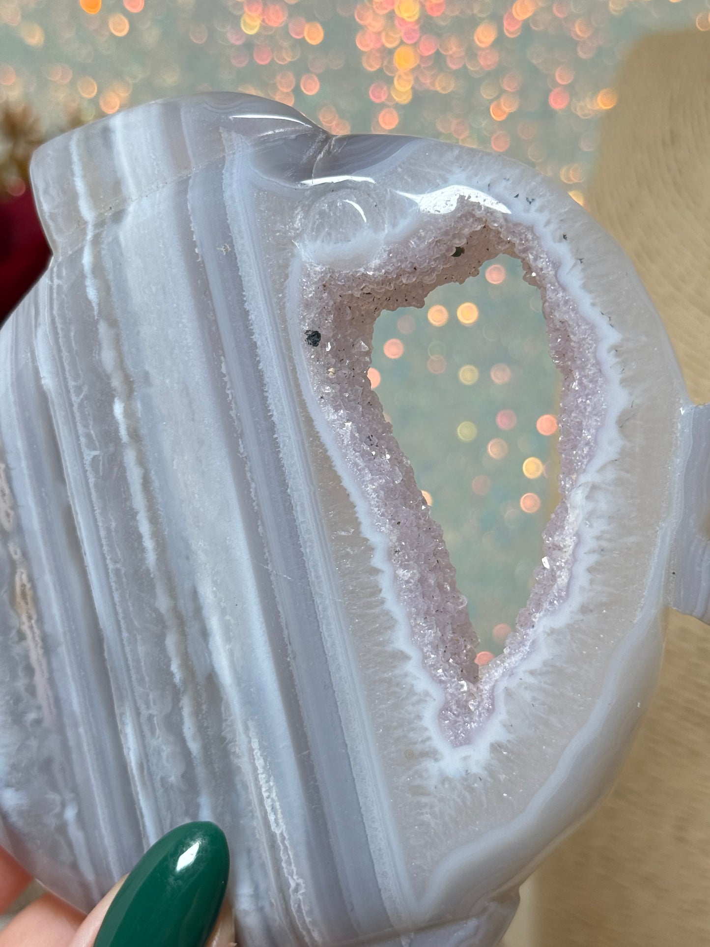 Druzy Agate Fish With Stand