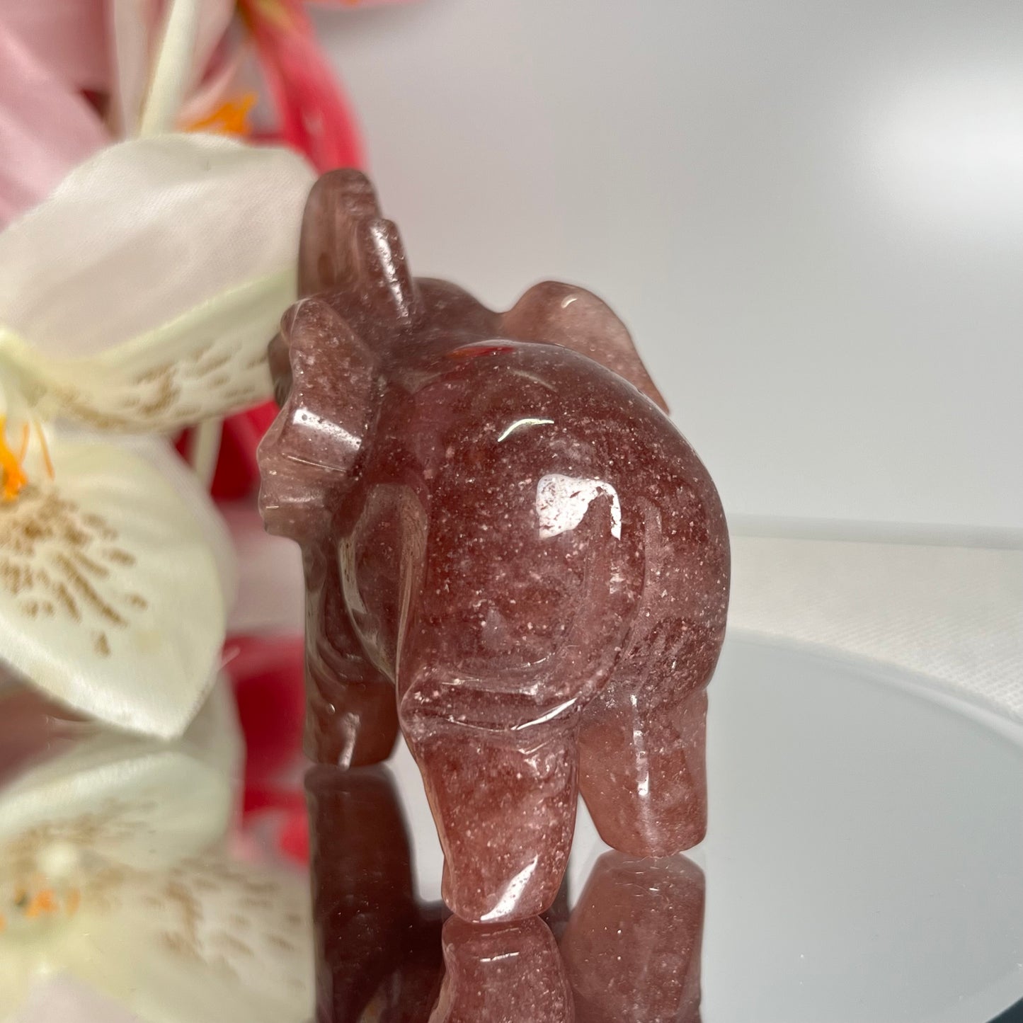 Strawberry Quartz Elephant