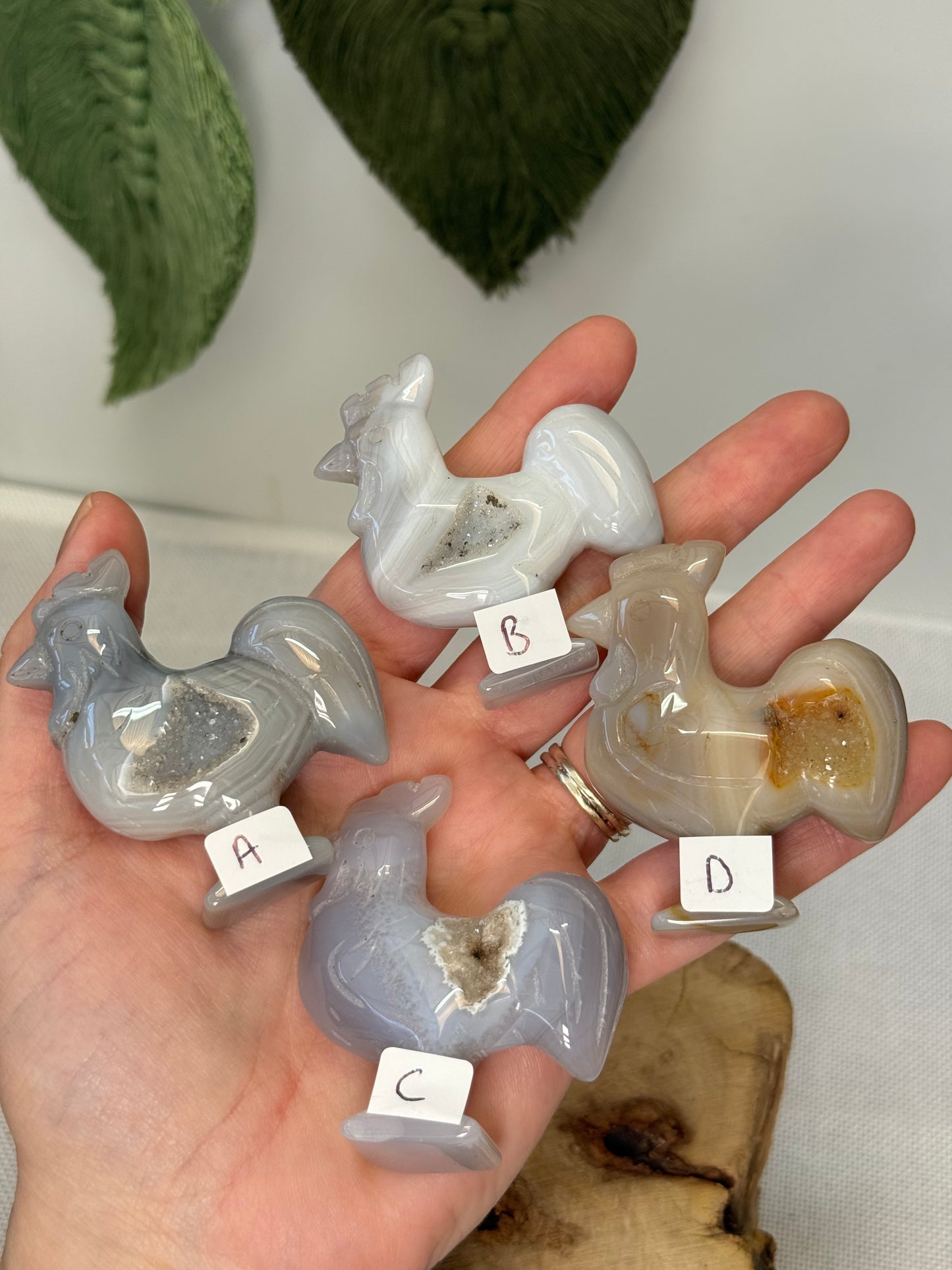 Druzy Agate Roosters