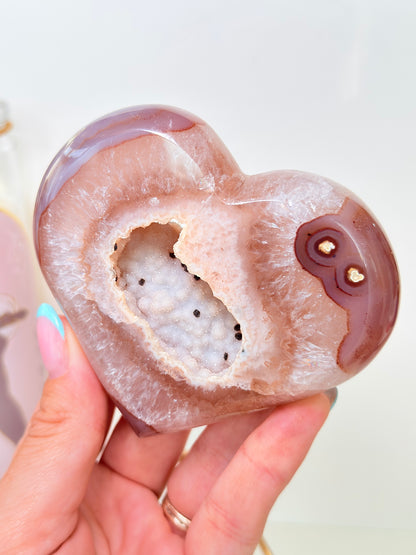 Brazilian Agate Heart On Stand