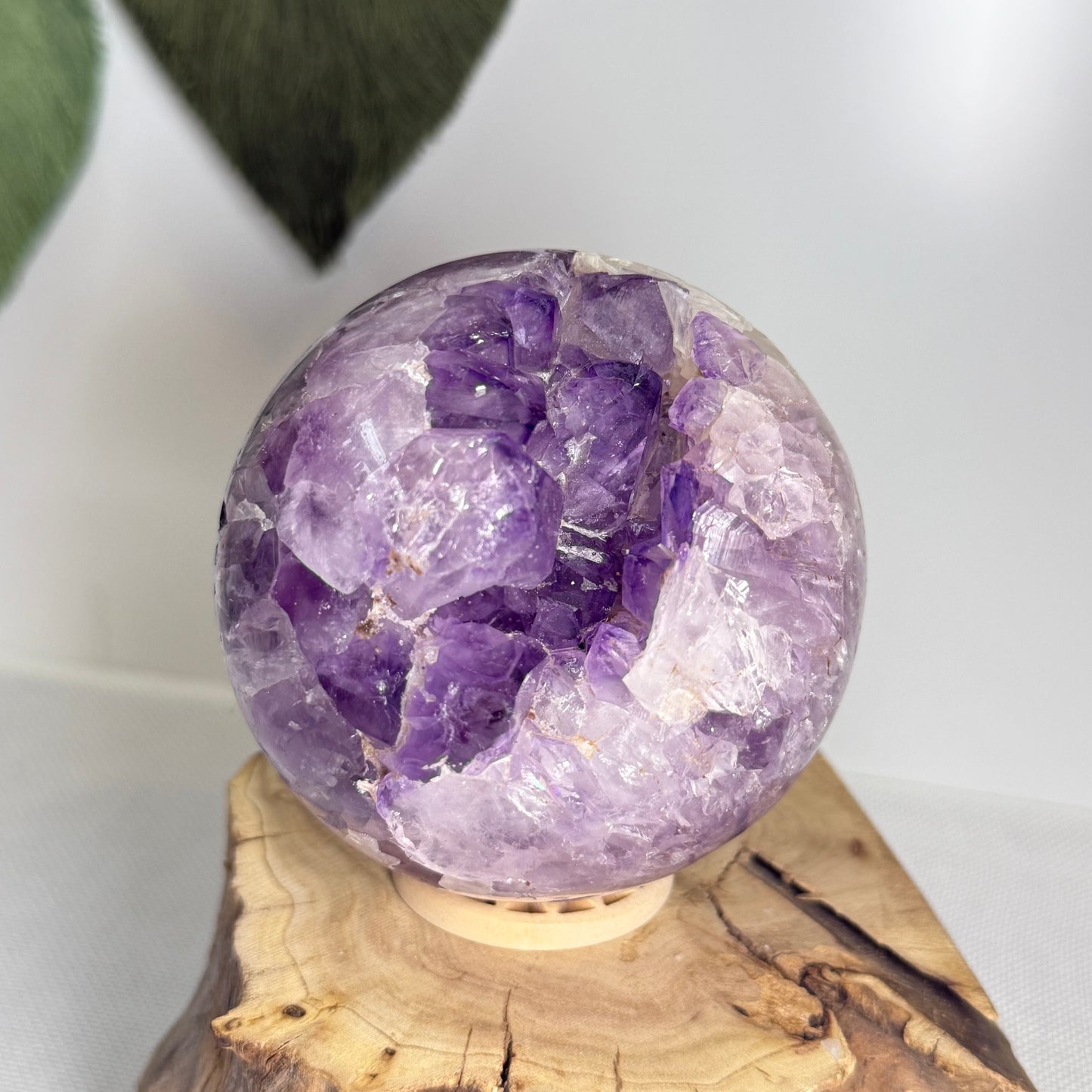 Amethyst Agate Sphere With Calcite