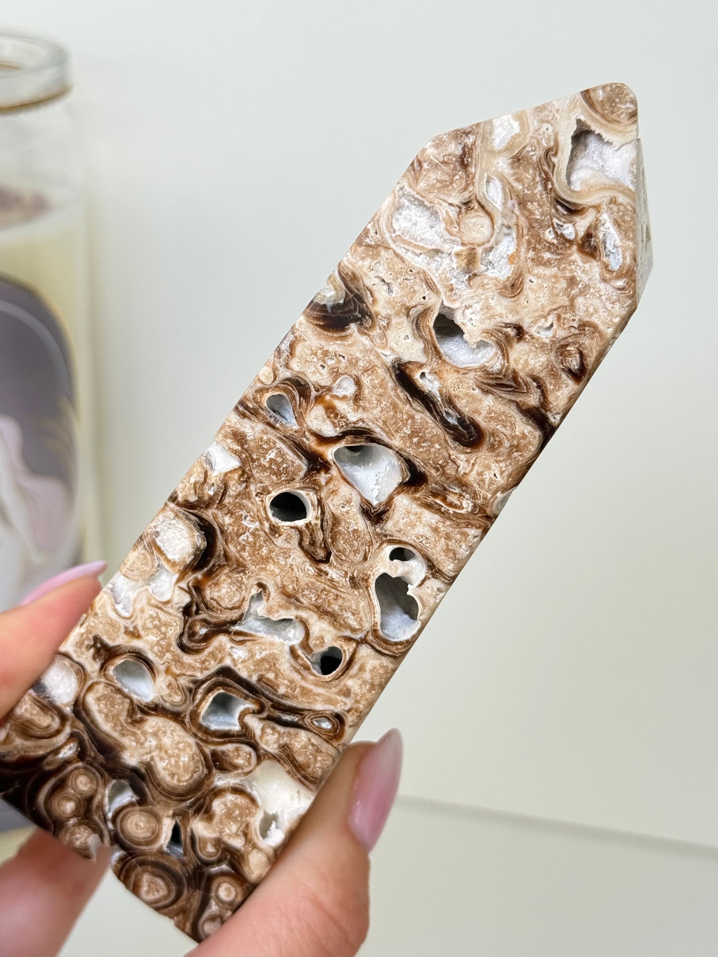 Large Chocolate Calcite Tower