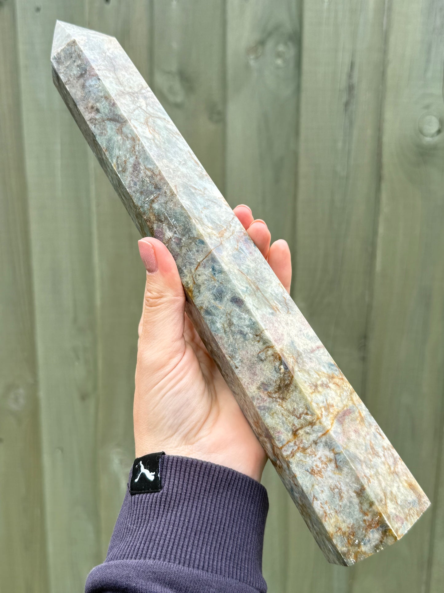1.3kg Ruby In Kyanite / Iron Stained Quartz Point