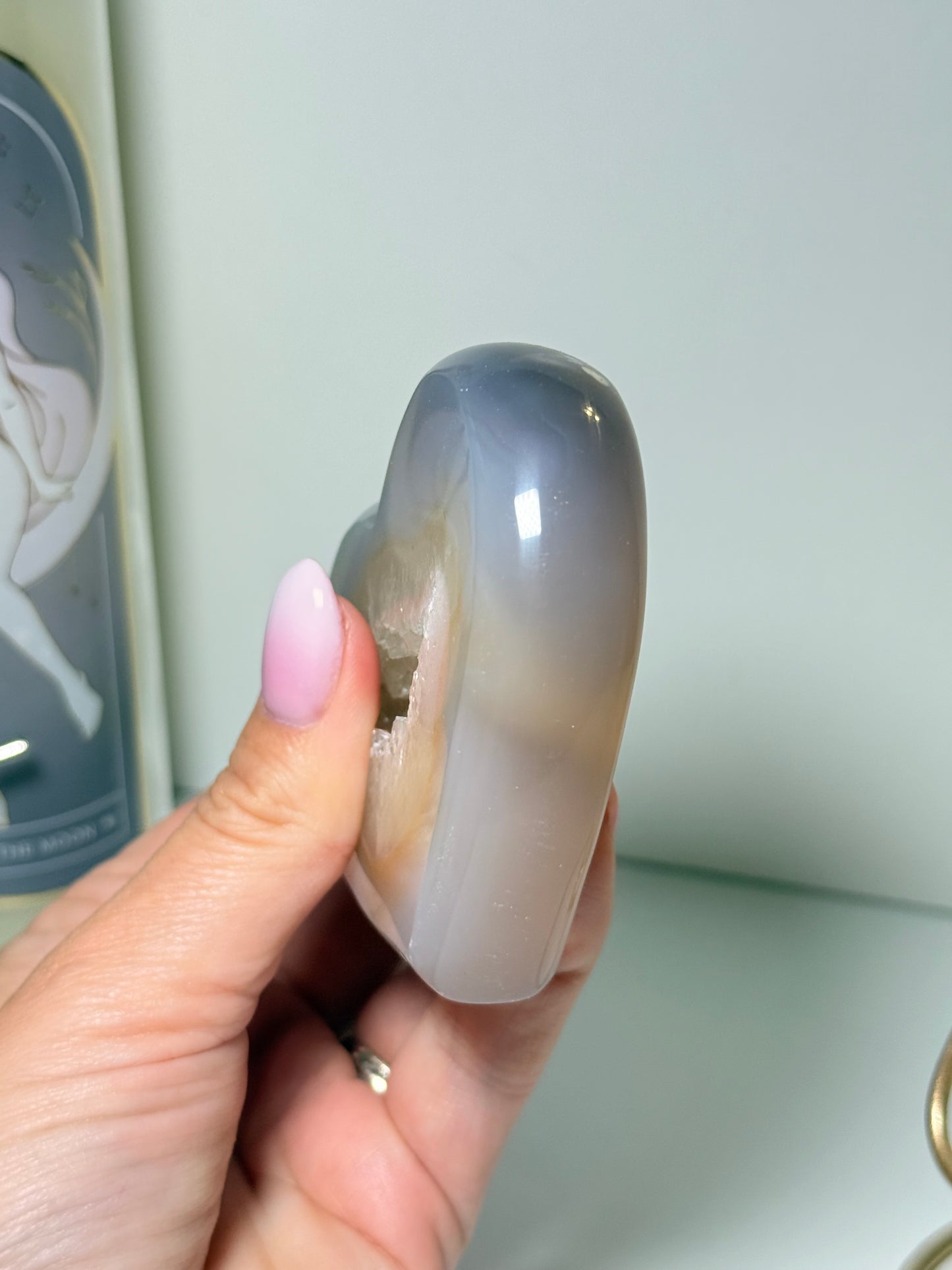 Brazilian Agate Heart With Stand