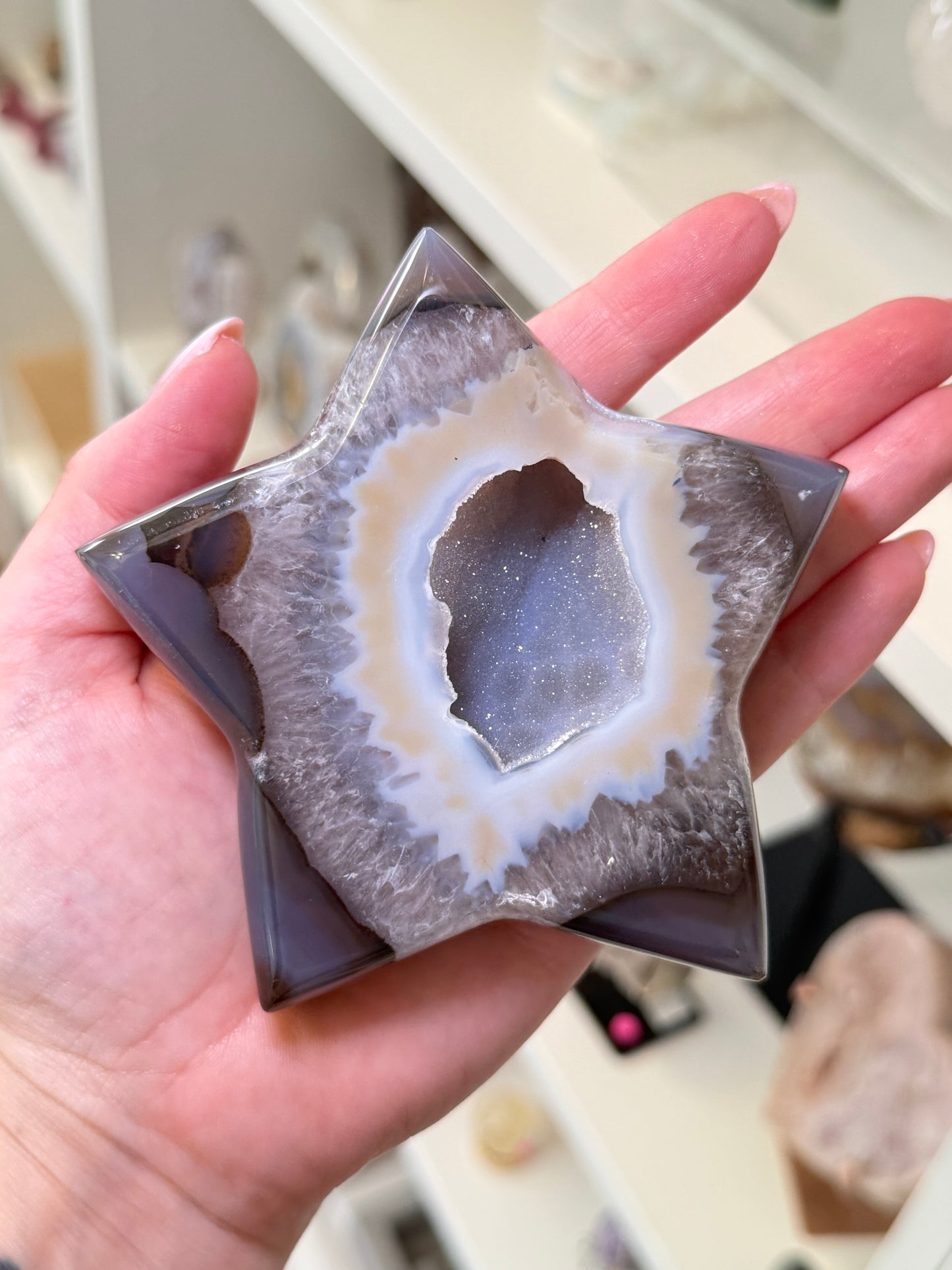 Brazilian Agate Star On Stand