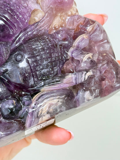 XL Fluorite Fish Carving