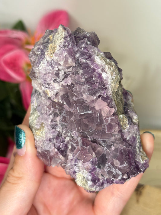 Purple Cubic Fluorite Raw