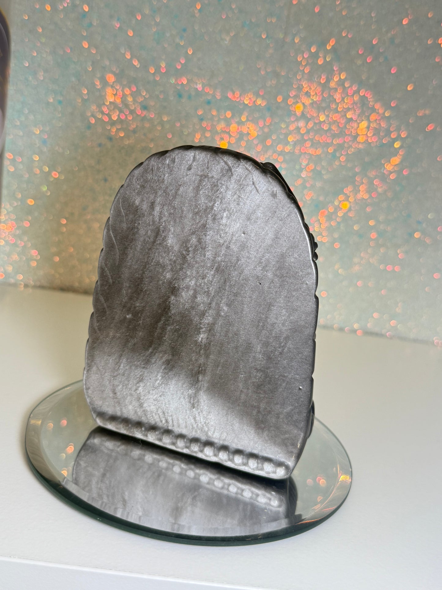 Large Silver Sheen Obsidian Ganesha