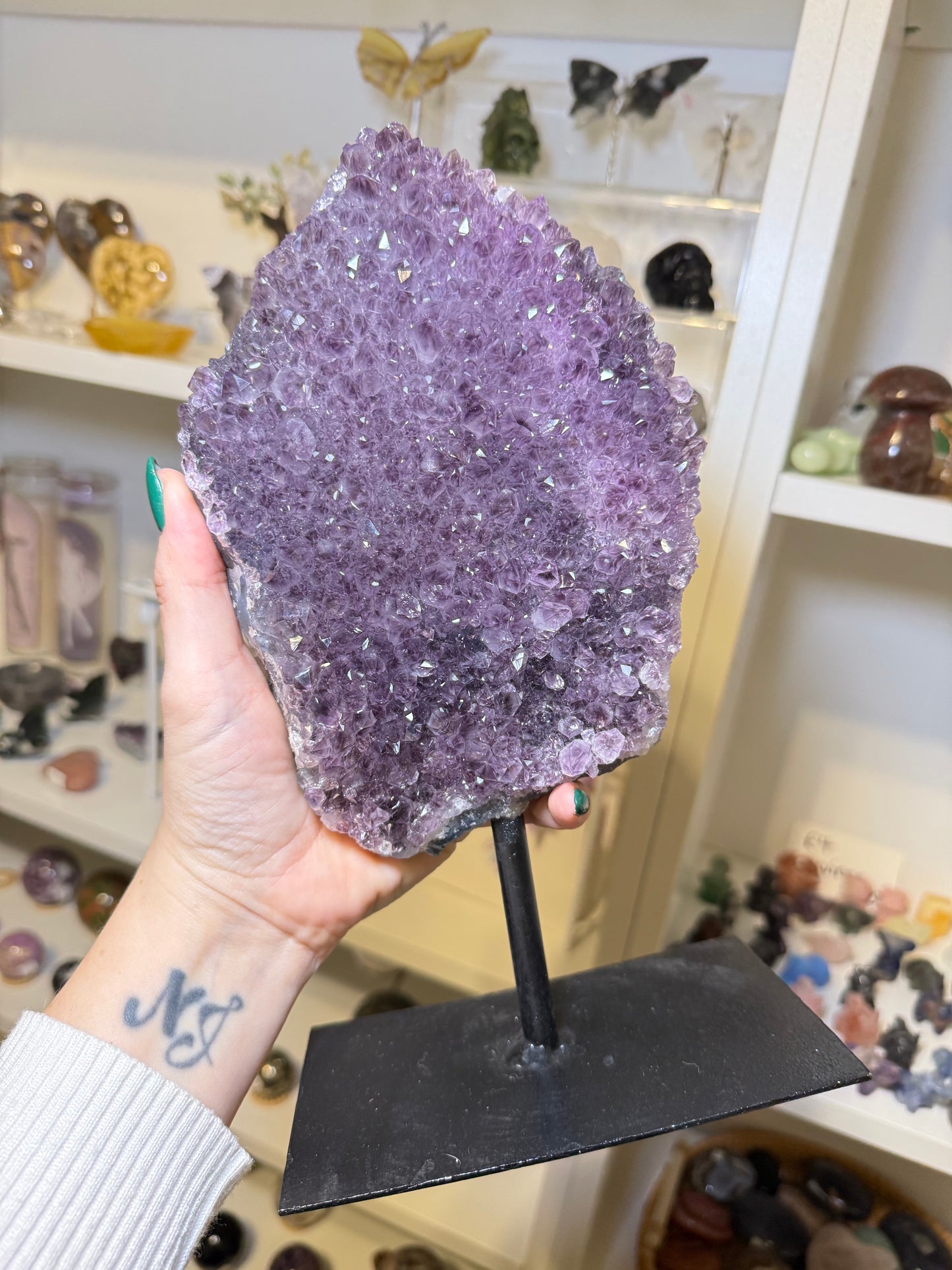 Large Amethyst Cluster On Stand