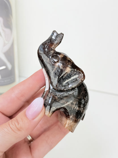 Chocolate Calcite Elephant