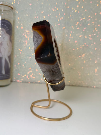 Brazilian Agate Diamond On Stand