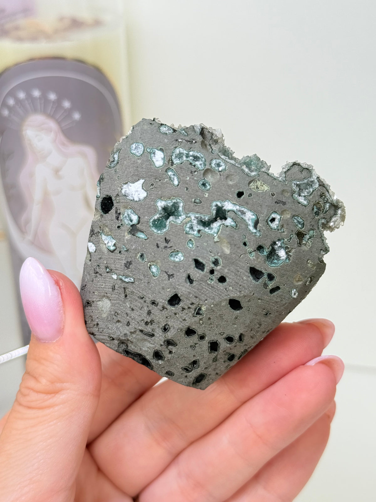 Calcite Coated Green Heulandite