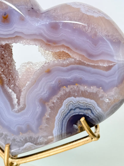 Brazilian Agate Heart On Stand