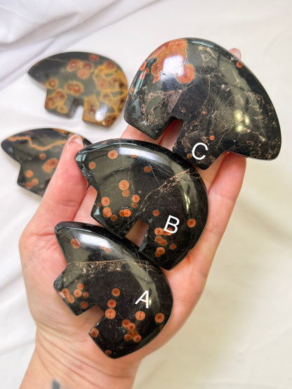Peanut Obsidian Zuni Bears