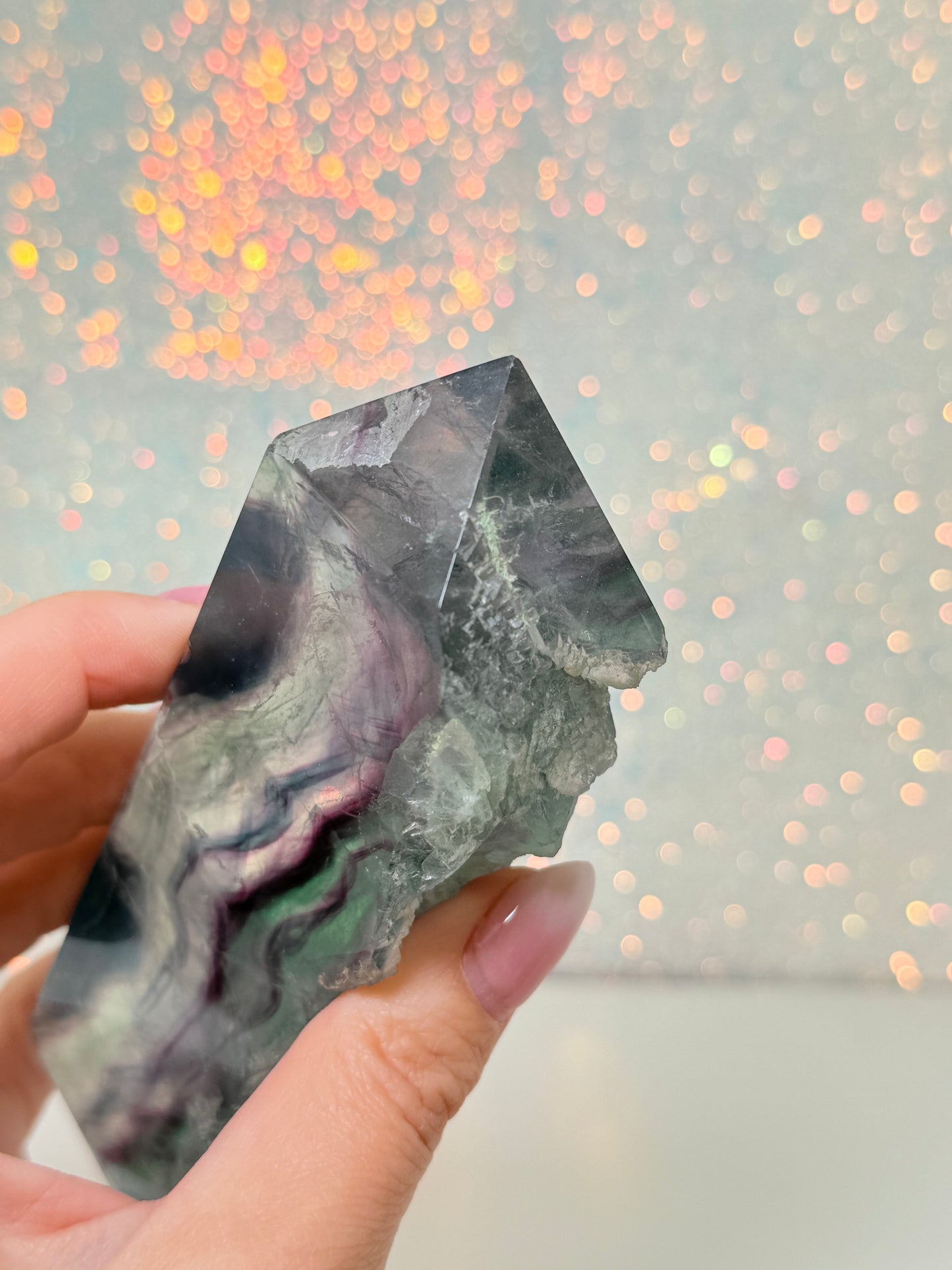 Fluorite Tower With Raw Edge