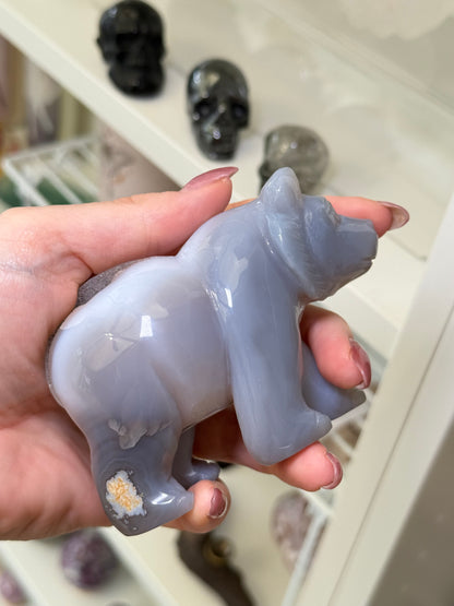 Large Druzy Agate Bear