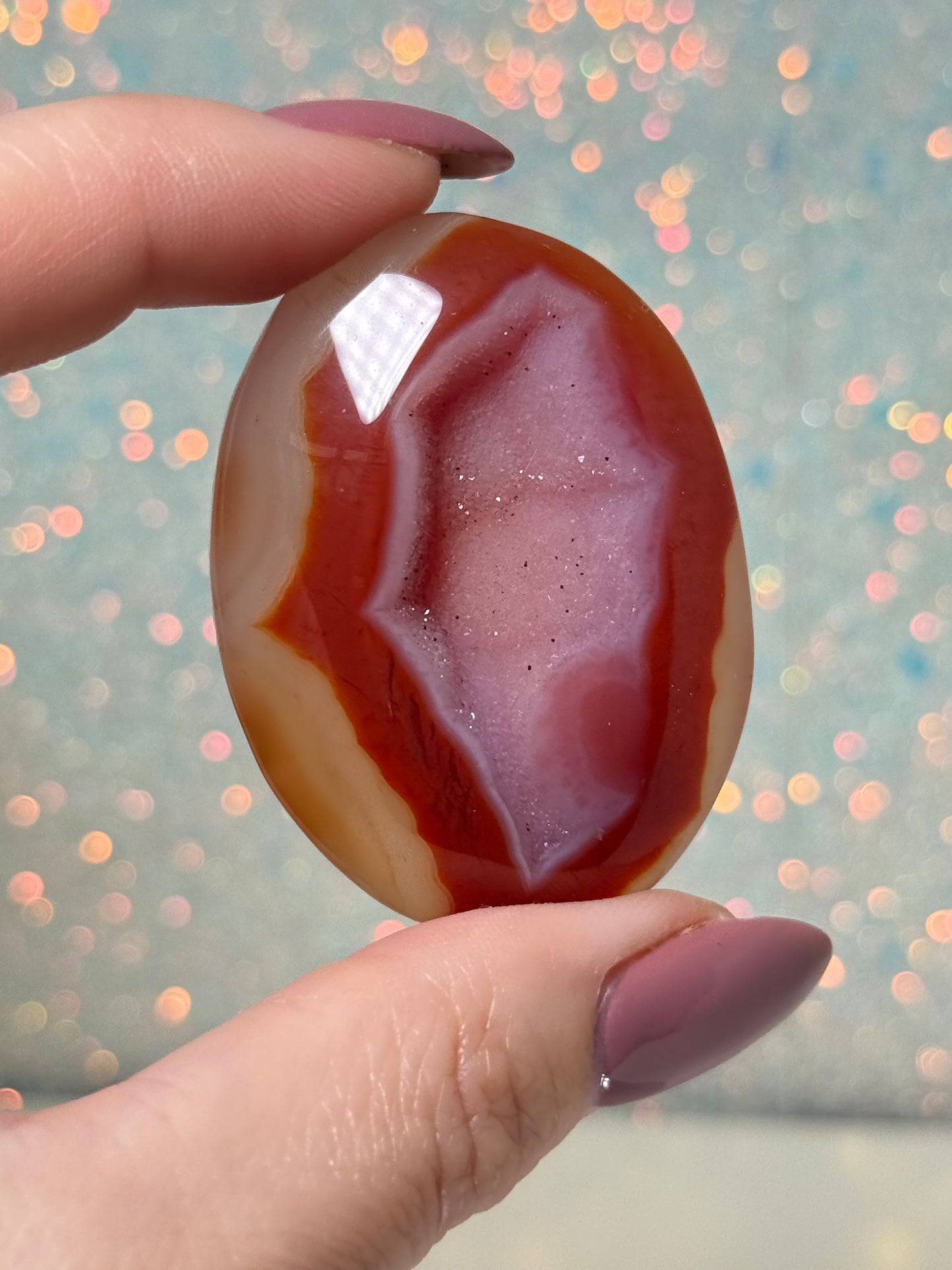 Druzy Carnelian Palm