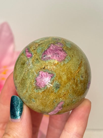 Ruby In Fuschite Sphere