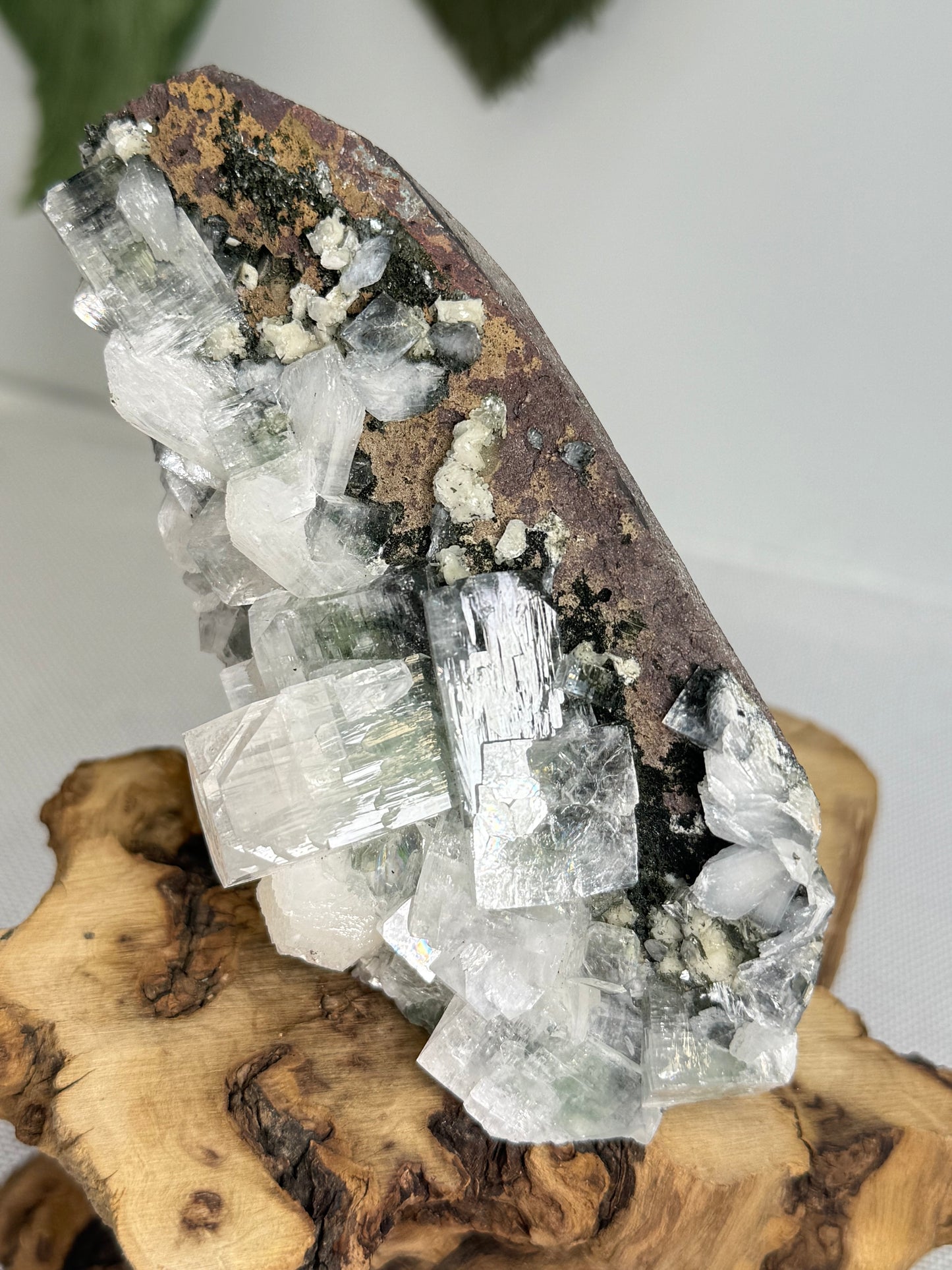 Part Green Apophyllite With Stilbite
