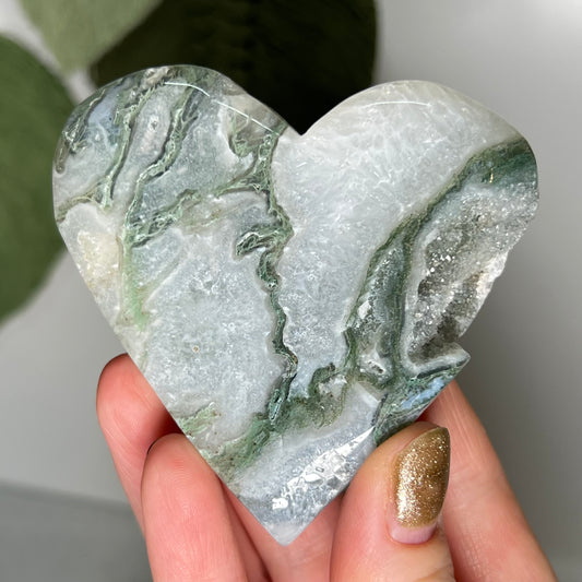 Moss Agate Heart