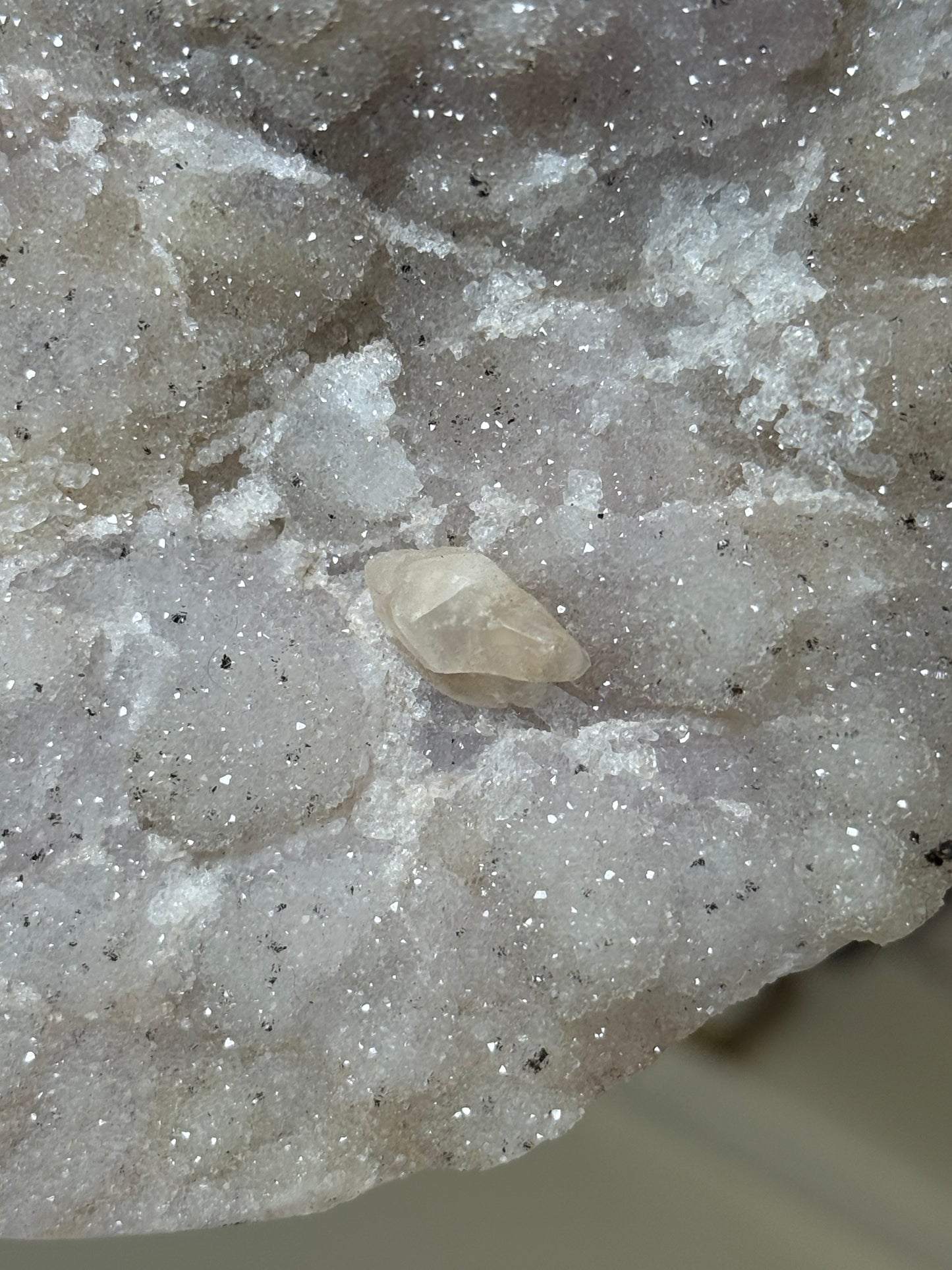 Rainbow Amethyst Cluster On Gold Stand