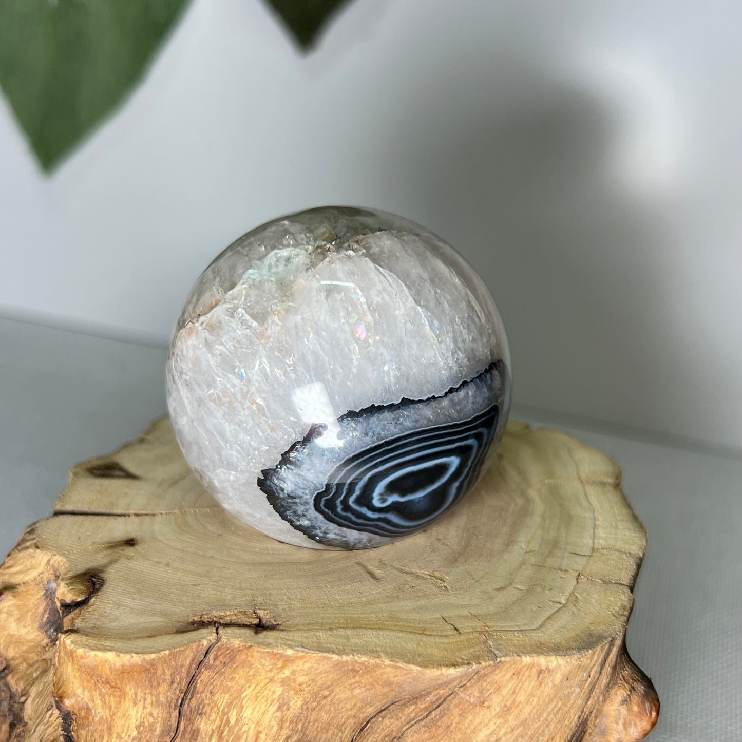 Black Banded Agate Sphere