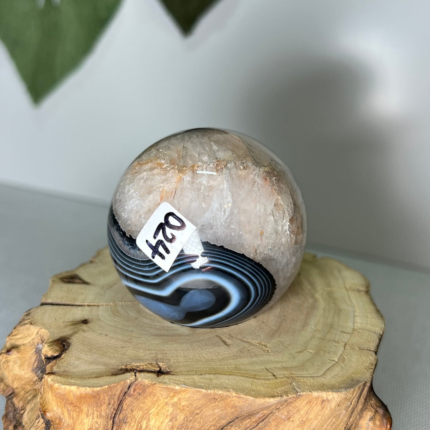 Black Banded Agate Sphere