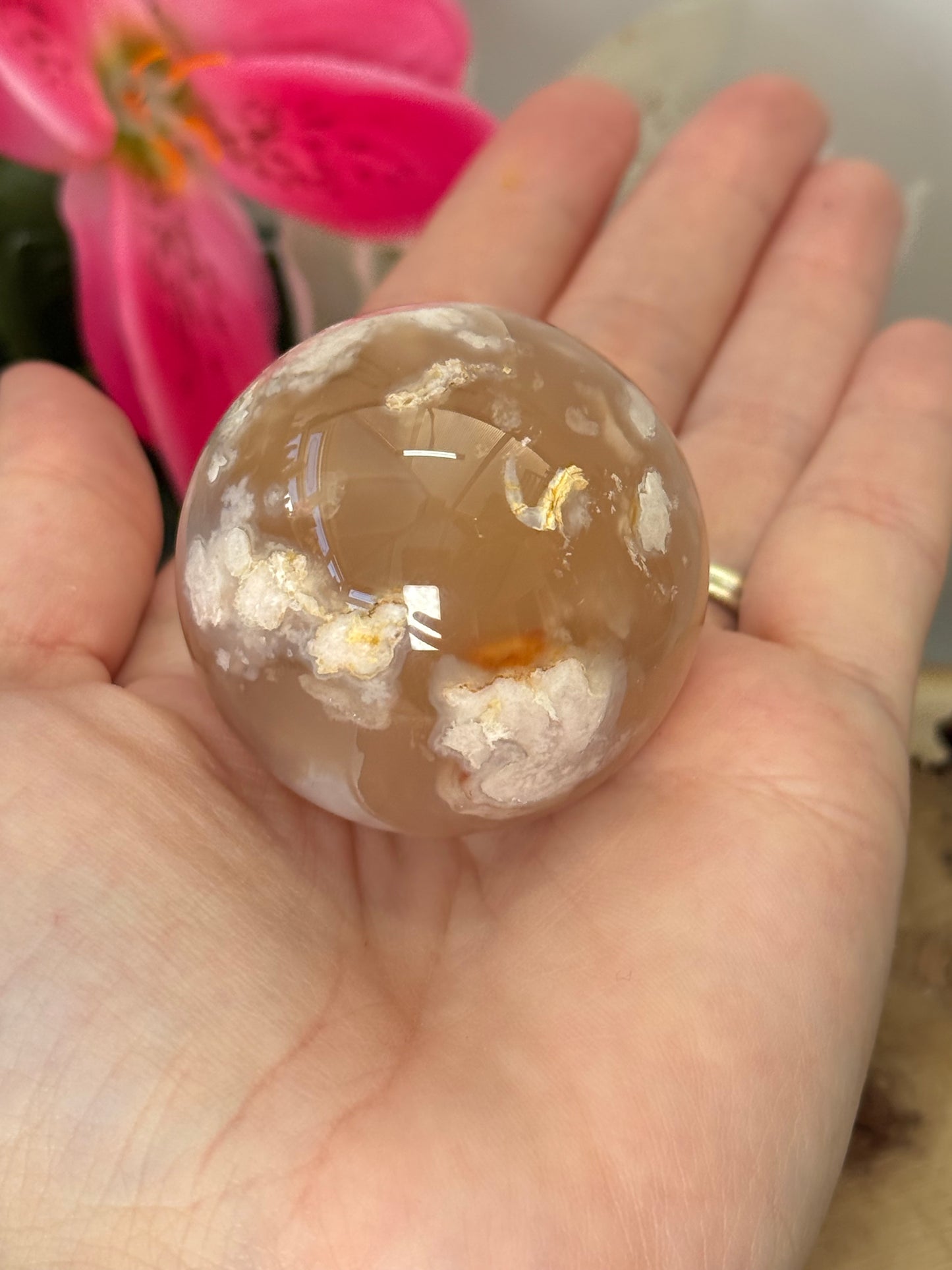 Flower Agate Sphere
