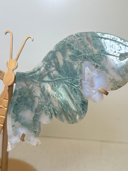 Moss Agate Butterfly Wings
