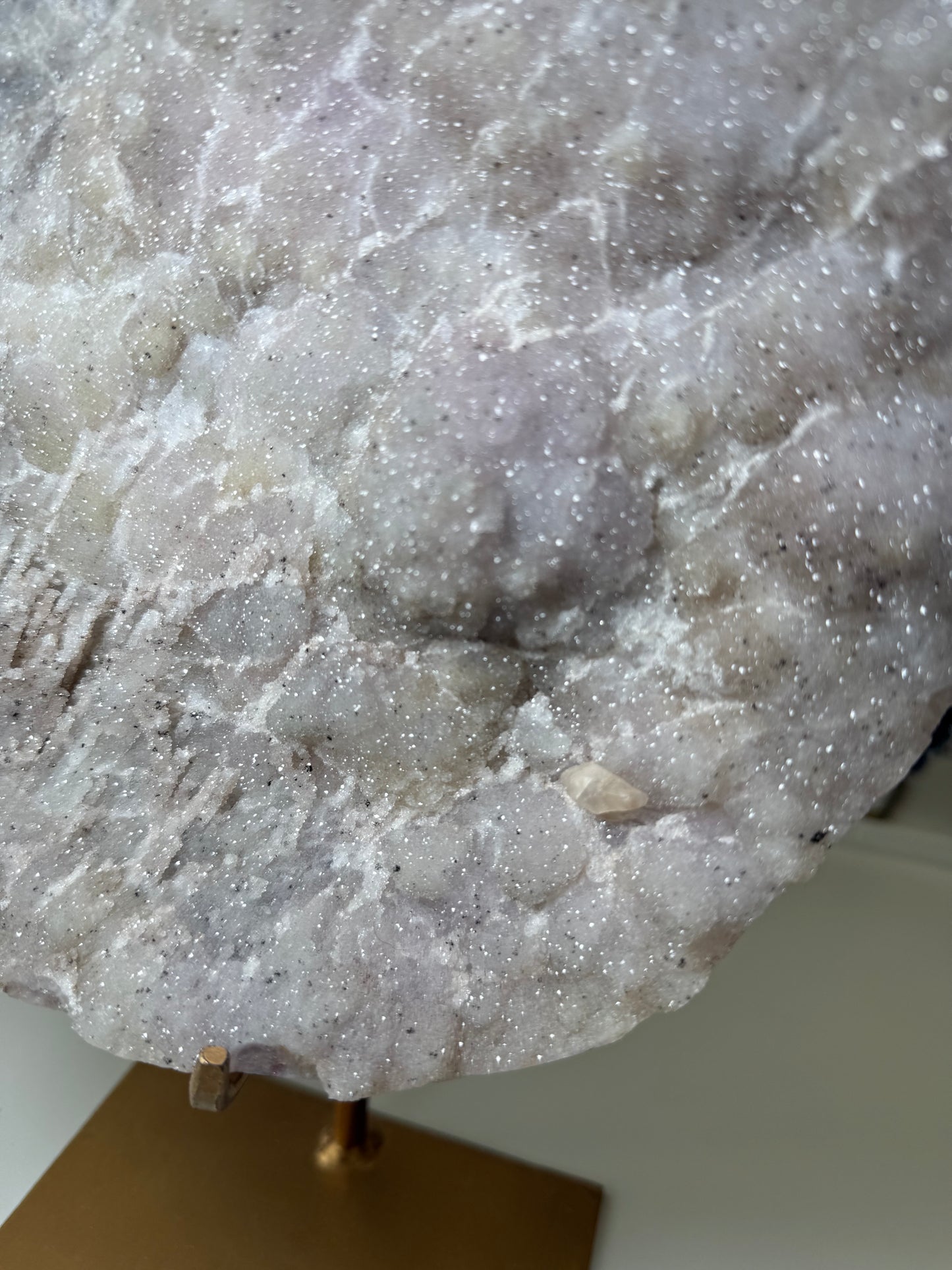 Rainbow Amethyst Cluster On Gold Stand