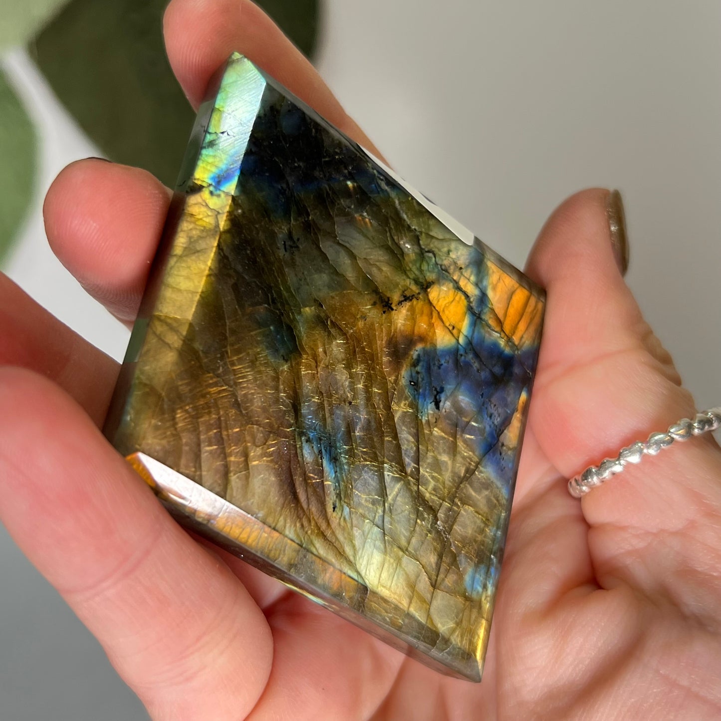 Labradorite Rhombus With Stand