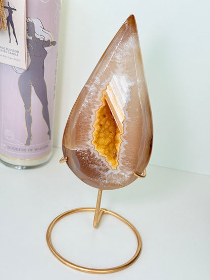 Brazilian Agate Drop With Stand