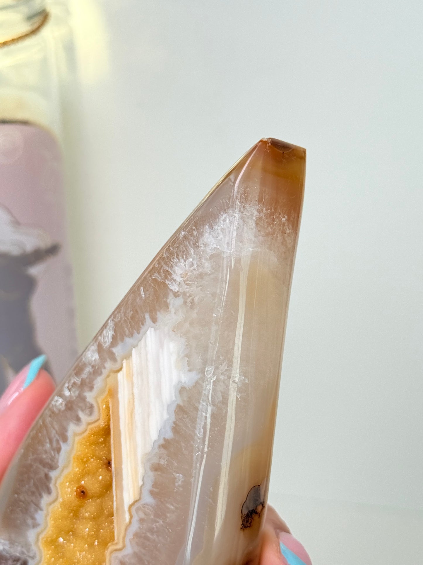 Brazilian Agate Drop With Stand