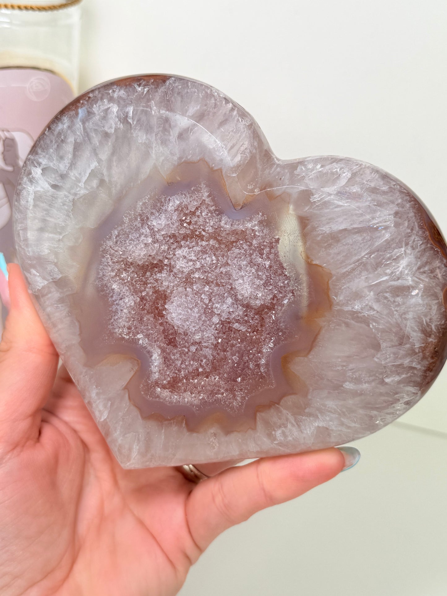 Large Brazilian Agate Heart With Stand