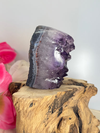 Chunky Amethyst In Agate Cluster Heart