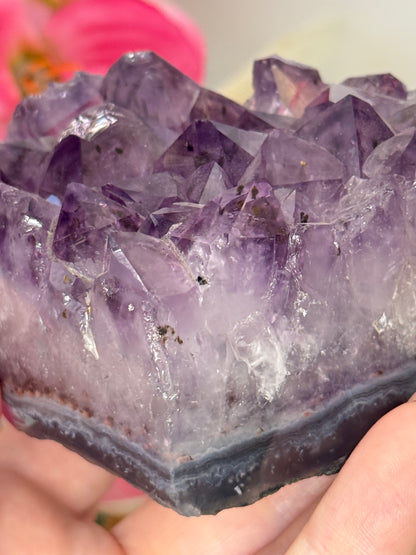 Chunky Amethyst In Agate Cluster Heart