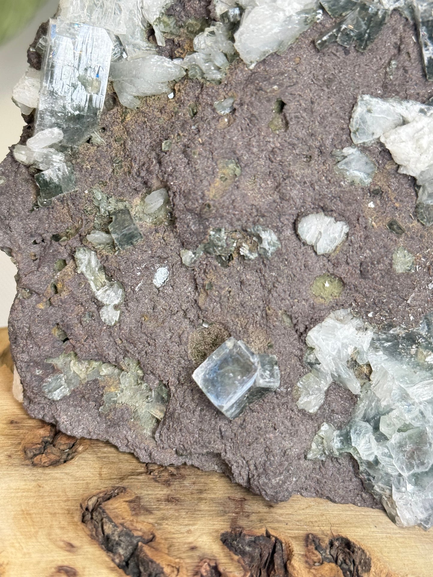 Large Part Green Apophyllite With Stilbite