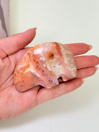 Pink Plume Agate Zuni Bear