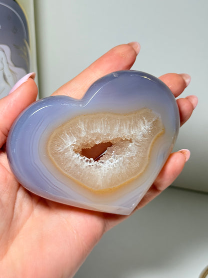 Brazilian Agate Heart With Stand