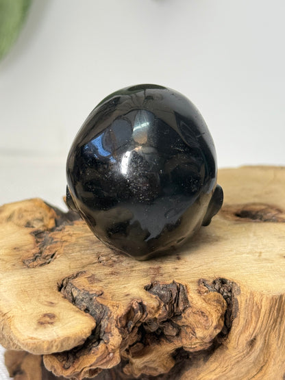 Black Obsidian Bearded Skull